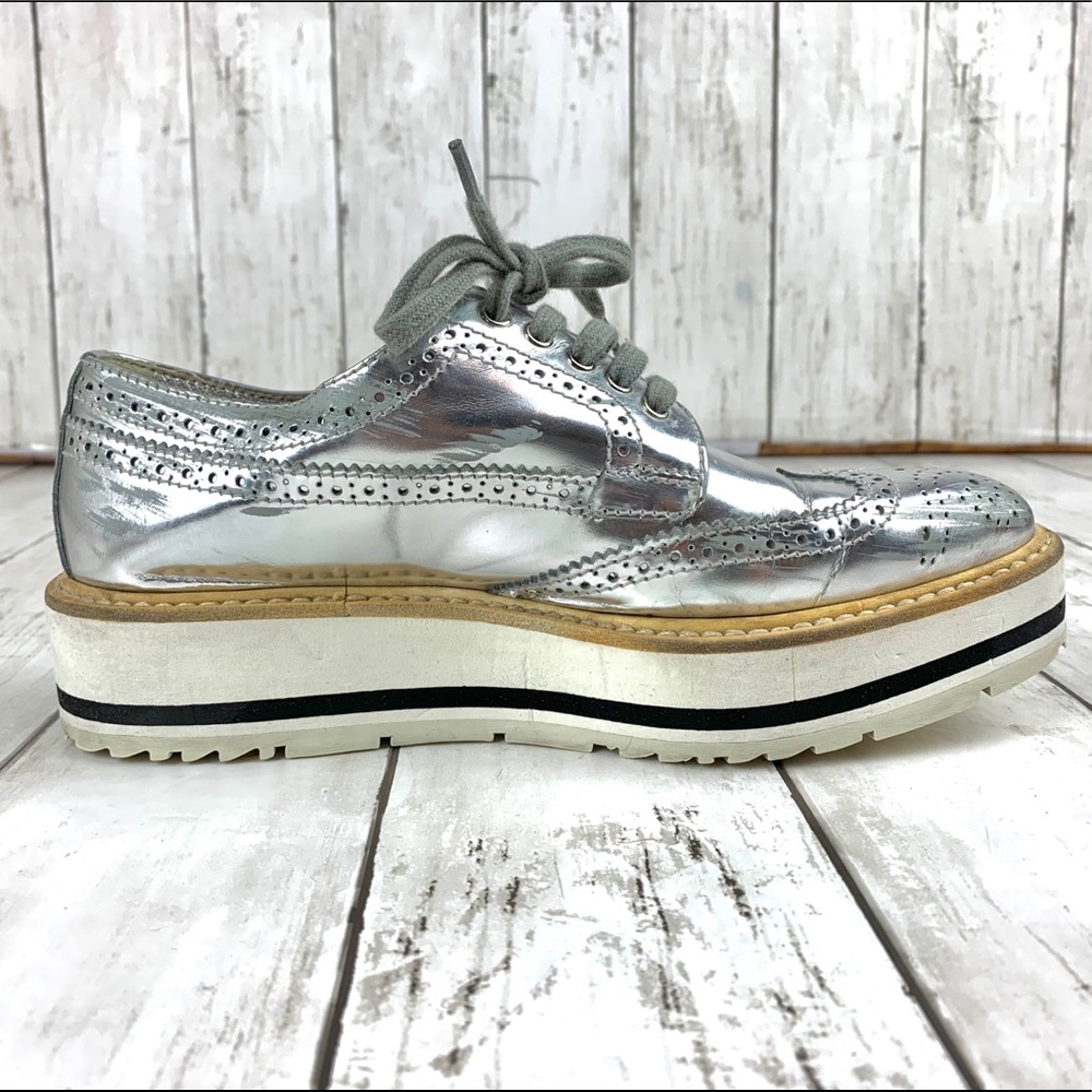 PRADA metallic platform Oxford size 35 - Picture 6 of 9